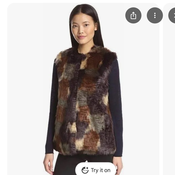 Bernardo Women's Faux Fur Patchwork Vest - Picture 1 of 5